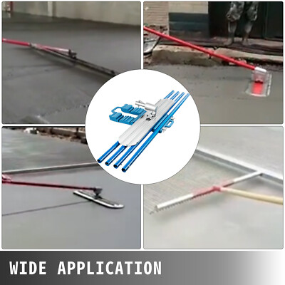 VEVOR Bull Float 48”x8” Concrete Tool Trowel Float 4 Handles Round End