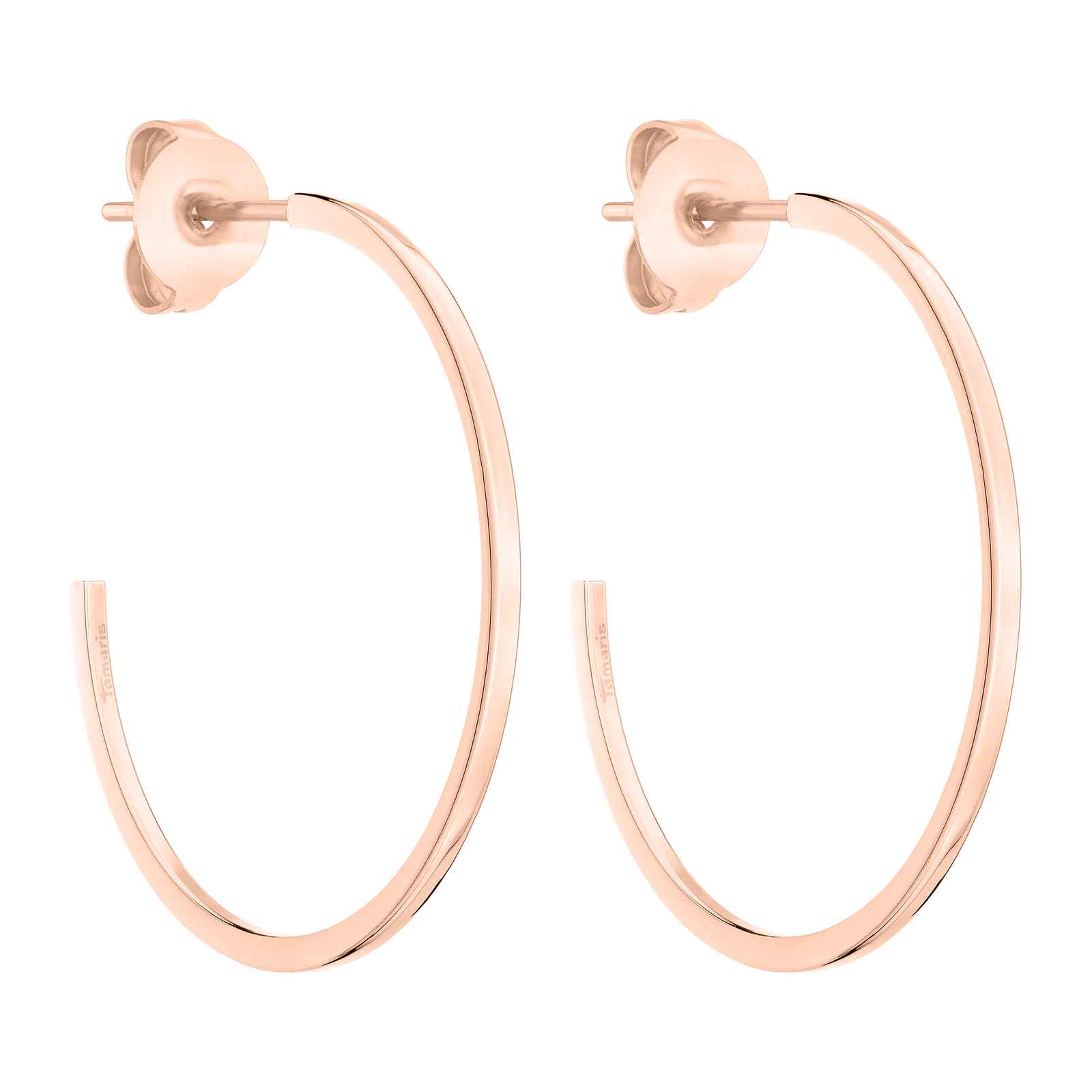 Tamaris Damen Ohrschmuck Creole 2,8 cm, Edelstahl IP Roségold TJ-0325-E-28