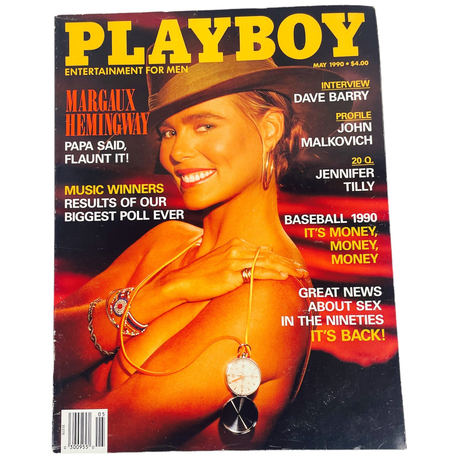 Margaux Hemingway Playboy Magazine May 1990 Dave Barry John Malkovich Jen Tilly
