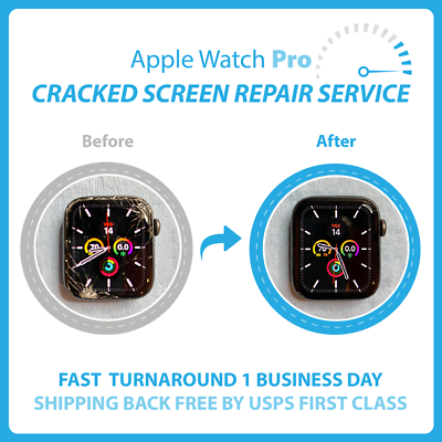 Apple Watch Series 5 SE 44 40mm Cracked Glass Screen Repair Service OEM GLASS