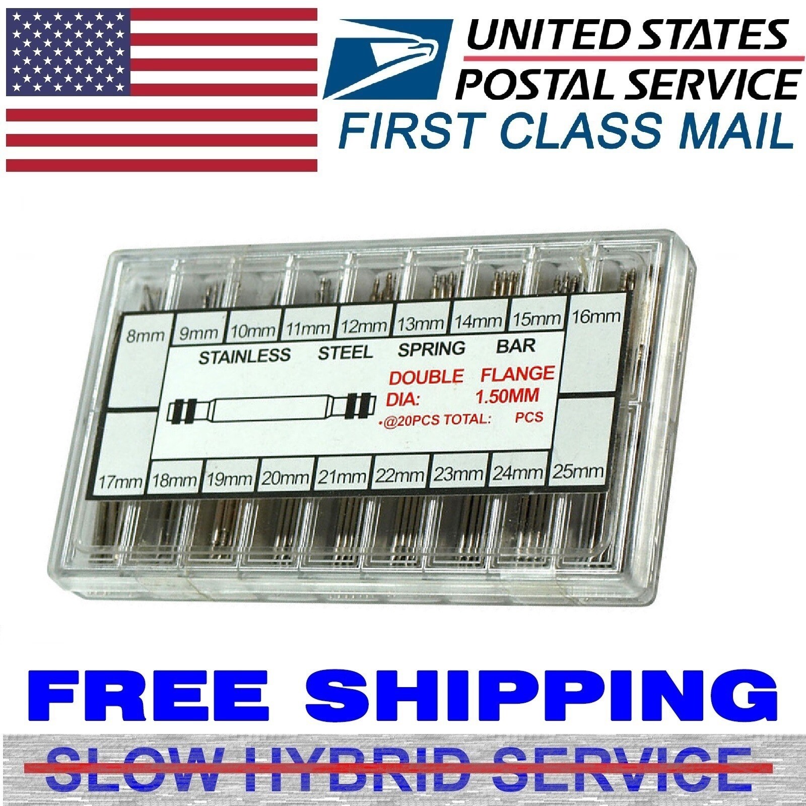 360pcs Watch PINS SPRING BARS Band Strap Link 8-25mm Repair Kit Stainless Steel