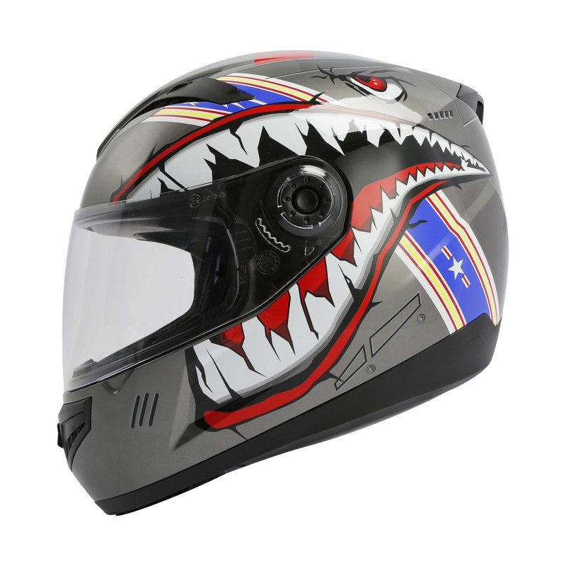 dotdot フェイスマスク DOT Youth Kid Full Face Helmet Shark Gray Off Road ATV UTV