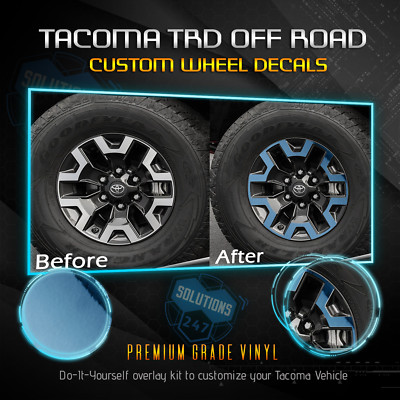 TRD Off Road Wheels Overlay Set Decal For 16-19 Toyota Tacoma - Mirror Chrome