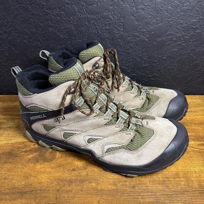 Merrell Moab M-Select DRY Tan Green Suede Mesh Hiking Boots Mens Size 14