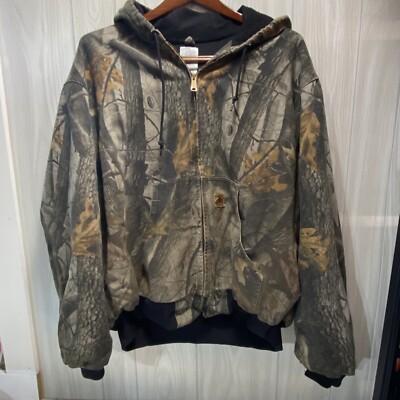Vintage Carhartt Hooded Active Jacket J144 CMO Camo Realtree
