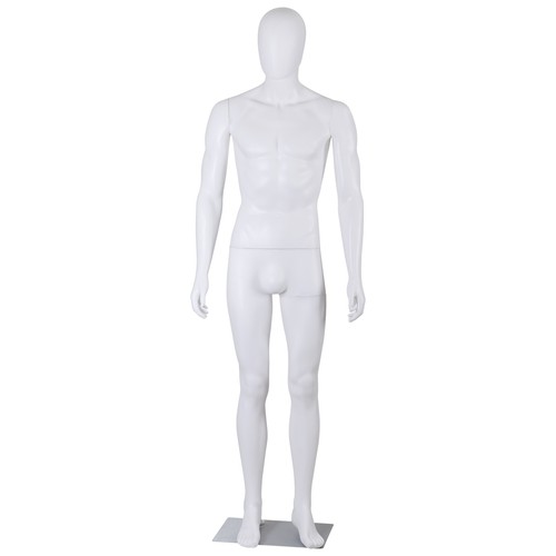 Male Mannequin Full Body Dress Form Adjustable 73Inch Realistic Detachable White