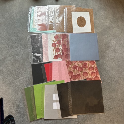 20 12x12” 3 ring scrapbook album Refill Pages & over 40 12x12 Paper