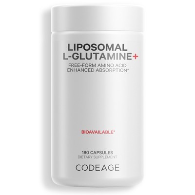 Codeage Liposomal L-Glutamine 1000 mg, Amino Acid Free-Form Supplement, 180 ct