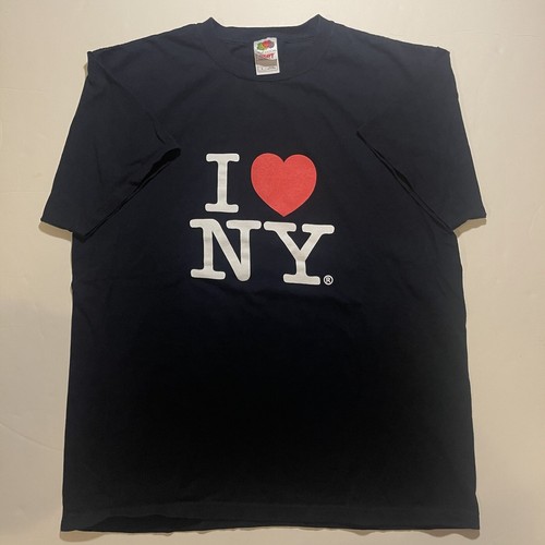 Vintage I Heart NY Love New York Tee Shirt Size L Large Y2K