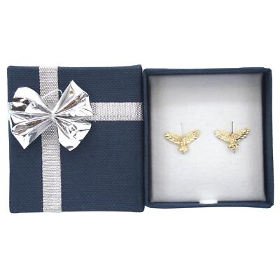 14K Yellow Gold Eagle Earrings with Gift Box