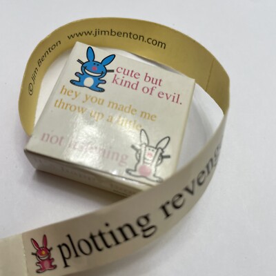 Jim Benton Happy Bunny Stickers Y2K Mini Box Sticker Roll Quote Tiny Funny Vtg
