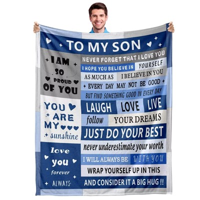Personalized Son Gift from Mom Dad Adult Son Gift Ideas to My Son Fleece Blanket