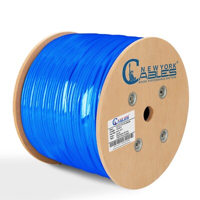 Cat6 1000ft Plenum Copper Foil Shielded CMP 550Mhz F/UTP Ethernet LAN Cable Bulk