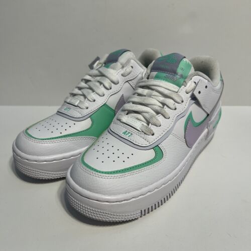 Nike W AF1 Shadow Air Force 1 White Lilac Purple Green Grey Nike W AF1 Shadow Air Force 1 White Lilac Purple Green Grey