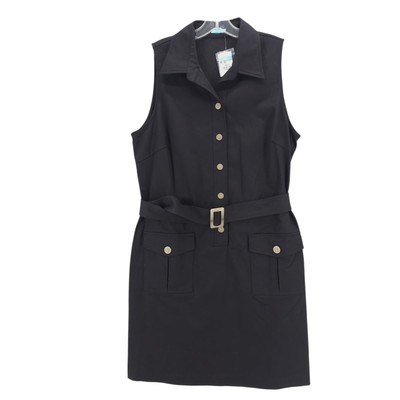 NWT J. McLAUGHLIN Sun City Flap Pocket Dress Belted Cotton Stretch Popover Sz 14