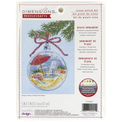 Dimensions Counted Cross Stitch Kit 5''X7''-Beach Ornament (14 Count)