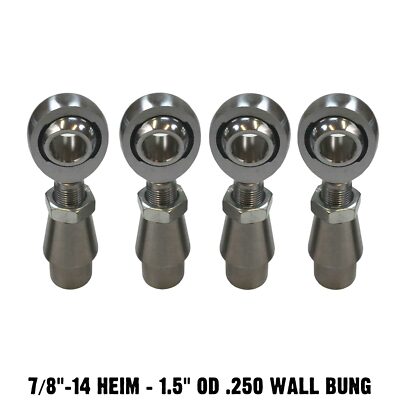 7/8'' Chromoly Heim Joint 1.5'' OD .250 Wall Bung Sway Bar Rod End Fabrication Kit