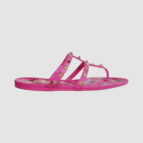 VALENTINO ピンク ミュール 37 Valentino Garavani Women's Pink Rockstud Block Heel Slide