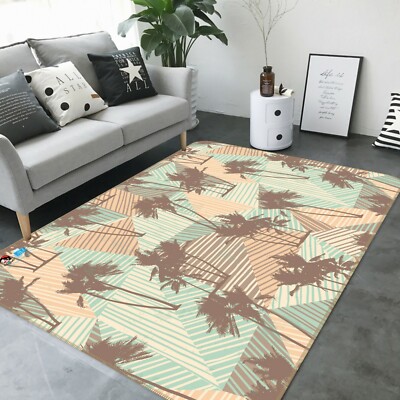 3D Coconut Tree Graphics NAO8720 Game Rug Mat Elegant Photo Carpet Mat Fay