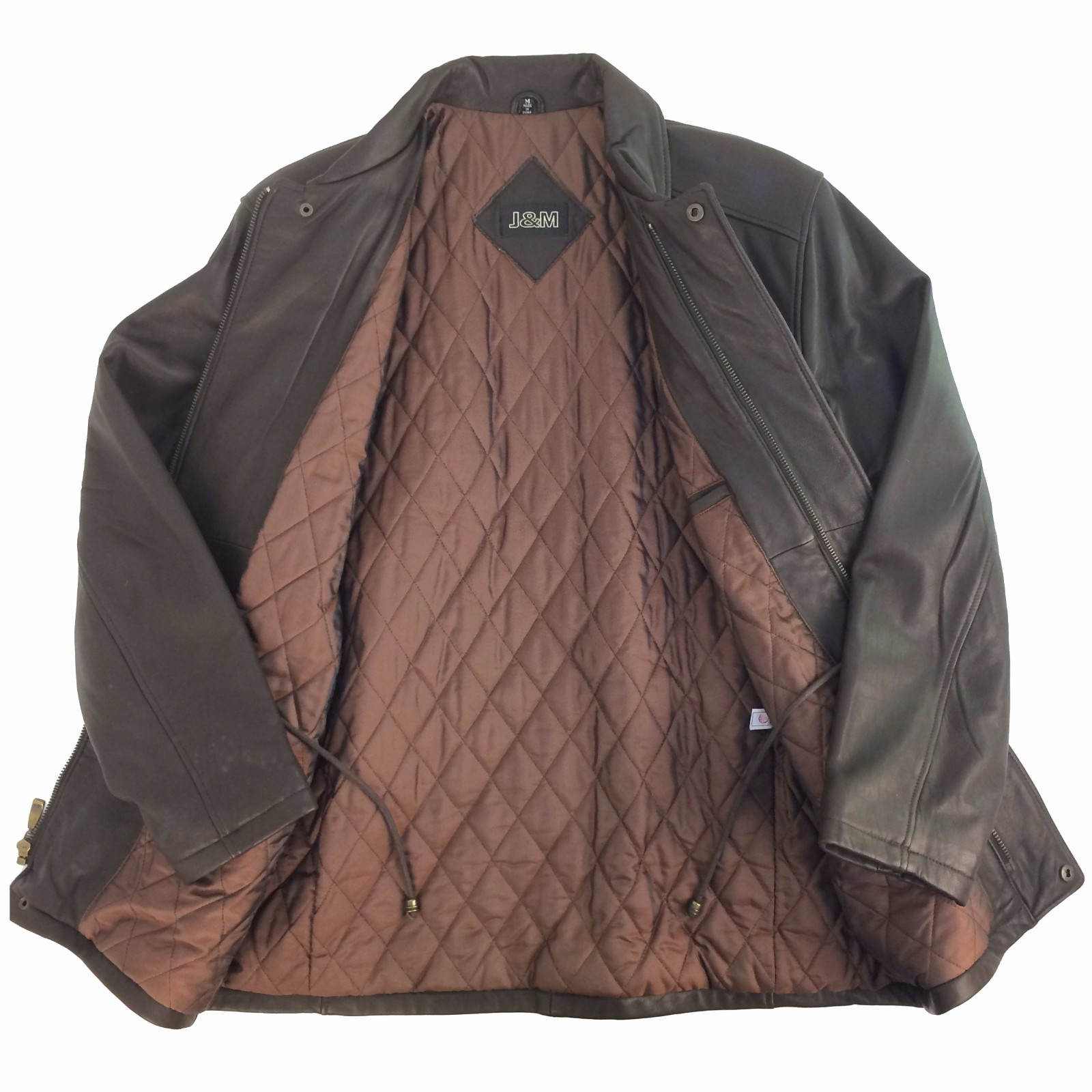 Pre-owned M & M Vintage, M6060verp Brown, J&m 3/4 Length Men Leather Coat