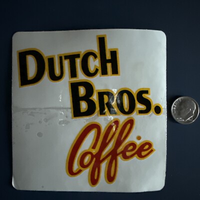 DUTCH Bros STICKER Rare Old Stock LOGO Black YELLOW Red CLEAR Old STOCK!