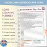 BFRAHD ADHD Cleaning Planner for Adults, Fully Customizable Daily, Weekly, Monthly and Yearly Home Chore Checklists, Stress-Free Household Management System with Visual Task Tracking（A5）