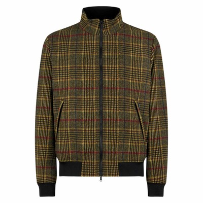 Pre-owned Mc2 Saint Barth Man Mid-weight Prince Of Wales Bomber Jacket In Black