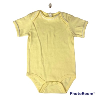 Apples & Oranges Baby Infant 6-12 Months Bodysuit One Piece Yellow White Trim