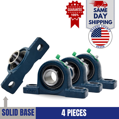 UCP206-20 Pillow Block Bearing 1-1/4'' Bore 2 Bolt Solid Base (4PCS)