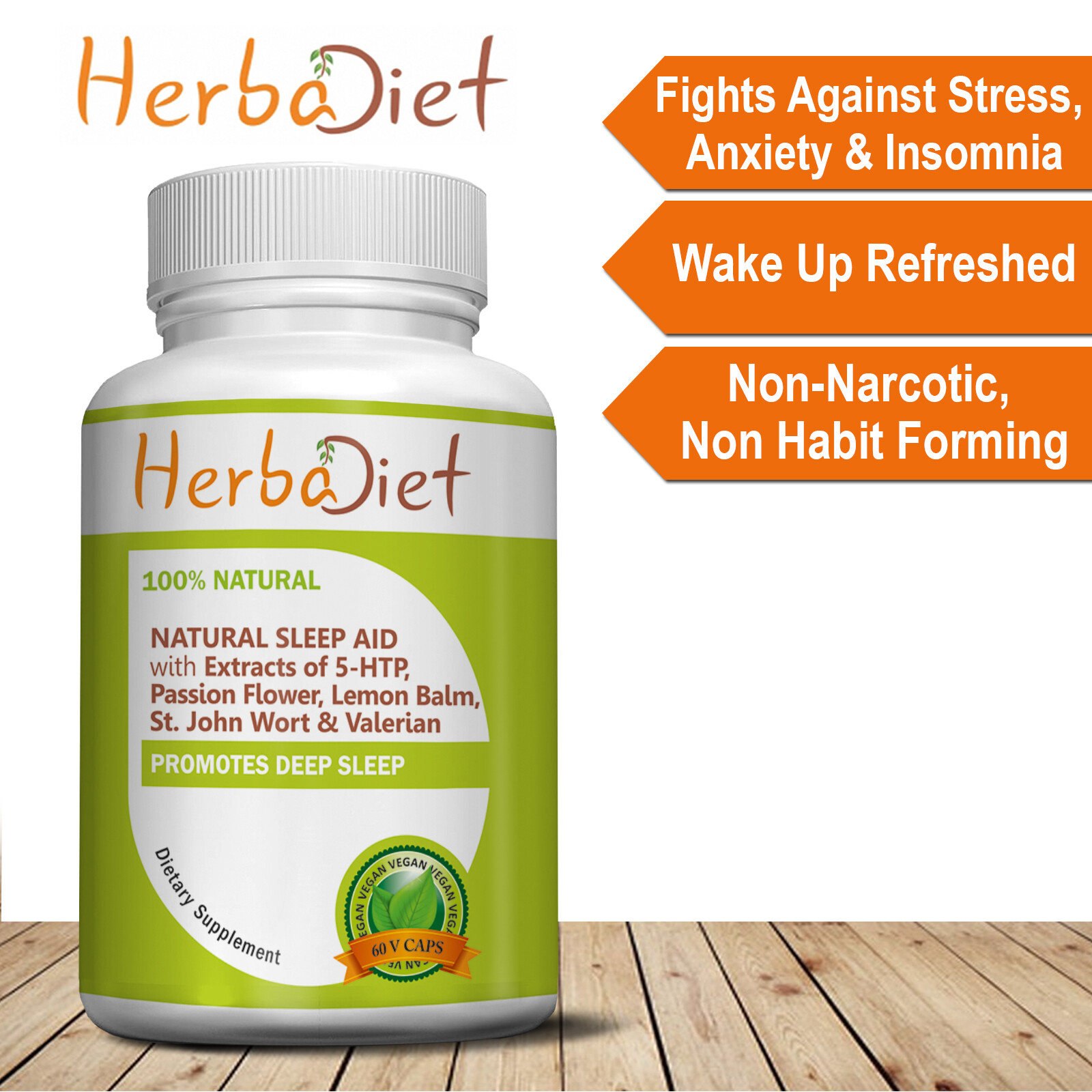 Natural Sleep Aid Capsules Blend of 5HTP, Passion Flower, Valerian St