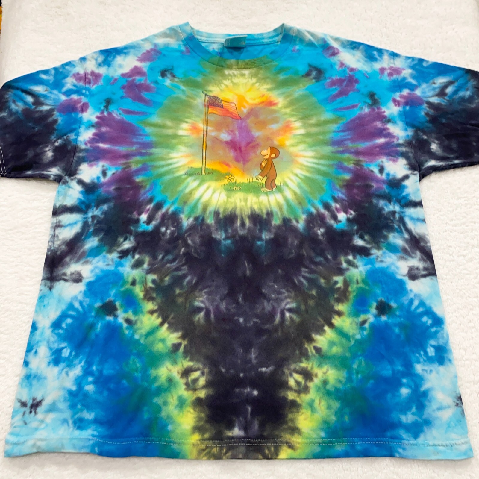 【Paris archive】90s Tie-dye Sweat shirt Rare Vintage Lisa Chapman Graphics Wildlife Noah's Ark Shirt