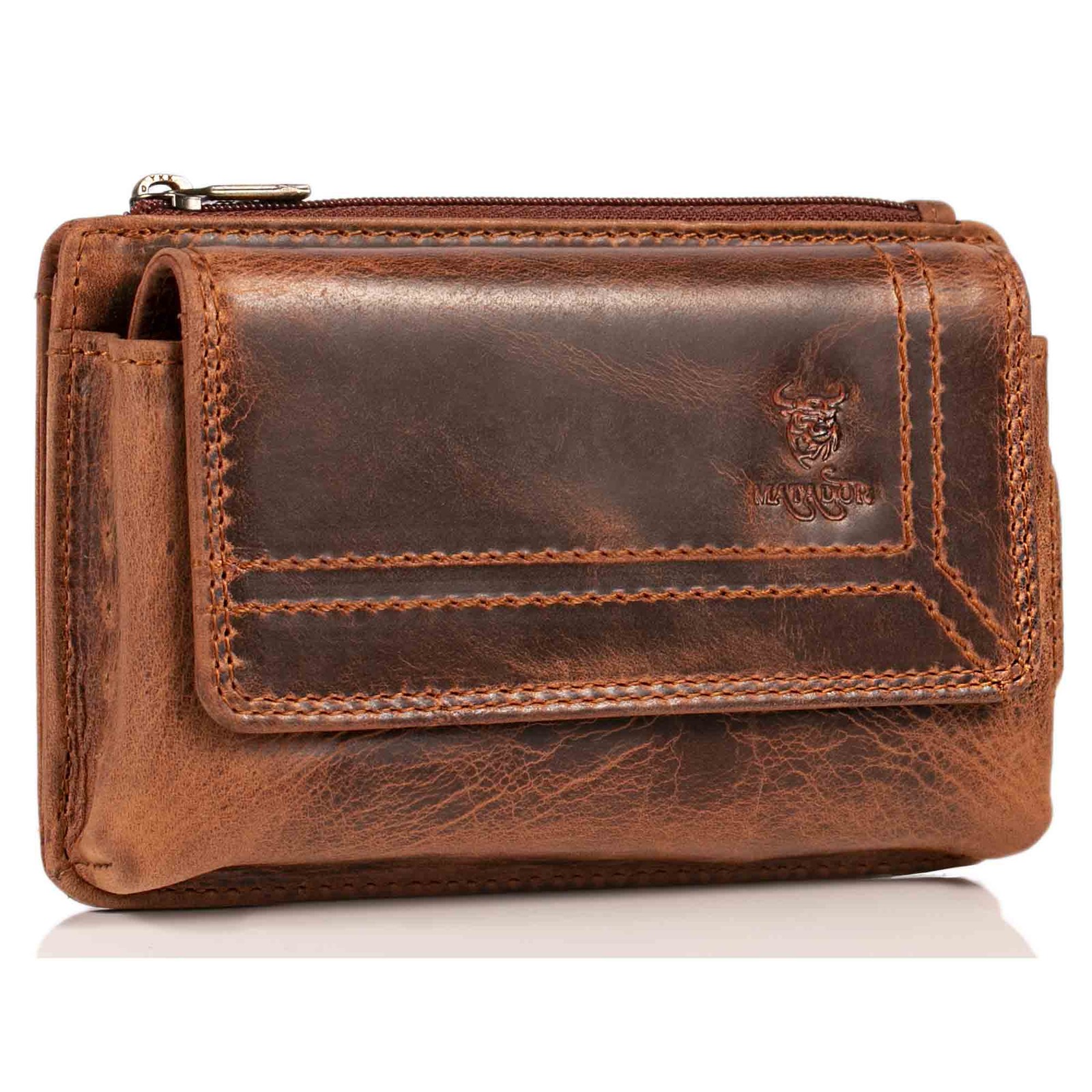 MATADOR BRISBANE Leder Universal Gürteltasche Handytasche RFID 6.1 Zoll Braun