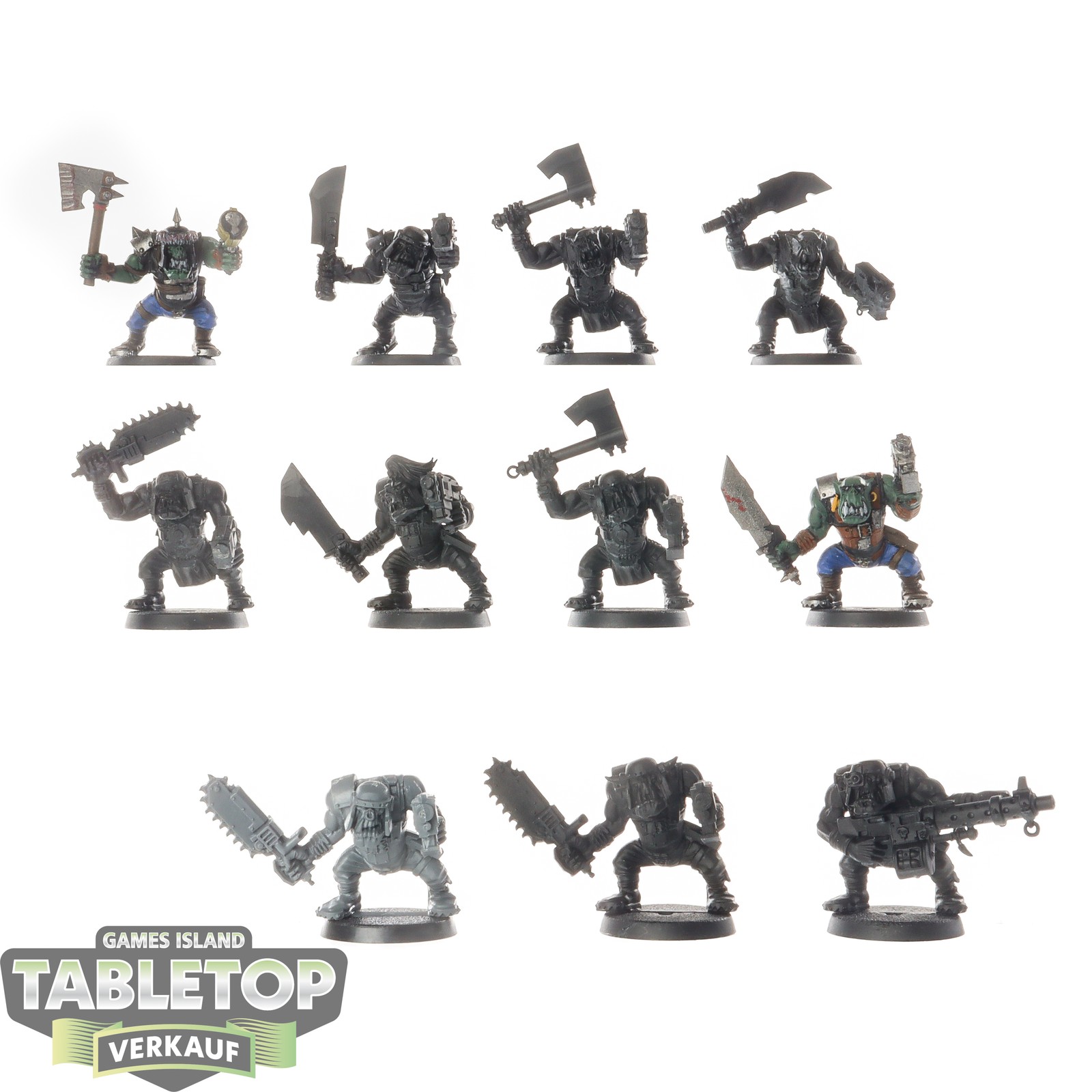 Orks - 11 x Ork Boyz - teilweise bemalt