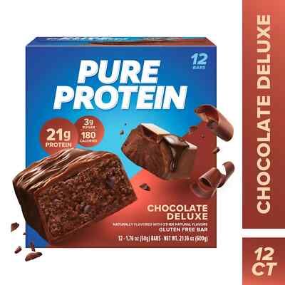 Pure Protein Bars, Chocolate Deluxe, 21 g Protein, 1.76 oz, 12 ct