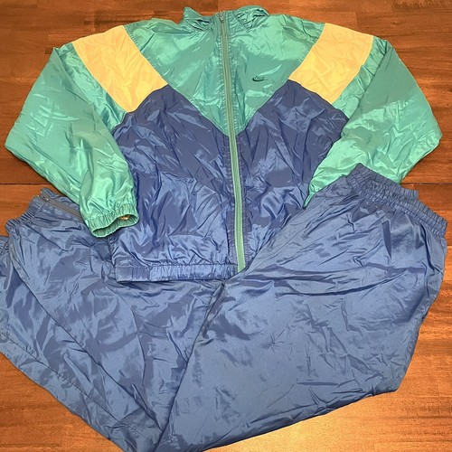 NIKE nylon jacket × pants set up！ NIKE TRACK SUIT 70s Vintage Windbreaker Jacket Pants Set 1/4