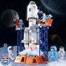 Rocket Launcher Space Shuttle Toys for Kids Boys Age 3 4 5 6 7 8 9 Years Old, 2-in-1 STEM Building Aerospace Toys with Rocket Launcher for Indoor Outdoor, Spaceship Toys Birthday Gift for Boys Girls