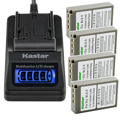 Kastar Battery LCD Quick Charger for Olympus BLS-5 & Olympus E-620 E620 Camera