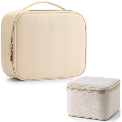 Vlando Jewelry Box and Makeup Bag-White