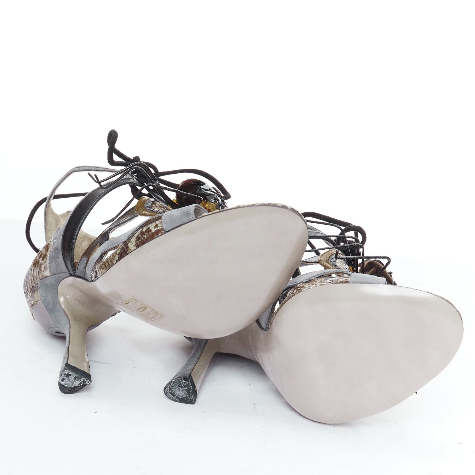 rare MIU MIU 2010 Runway Spider embellished grey leather rare MIU MIU 2010 Runway Spider embellished grey leather