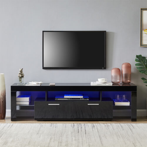 High Gloss LED TV Stand 70 inch Media Console TV Cabinet Ent
