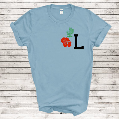 Monogram L Names Flower Cactus Fashion 21st Century Woman Retro Gift T-shirt