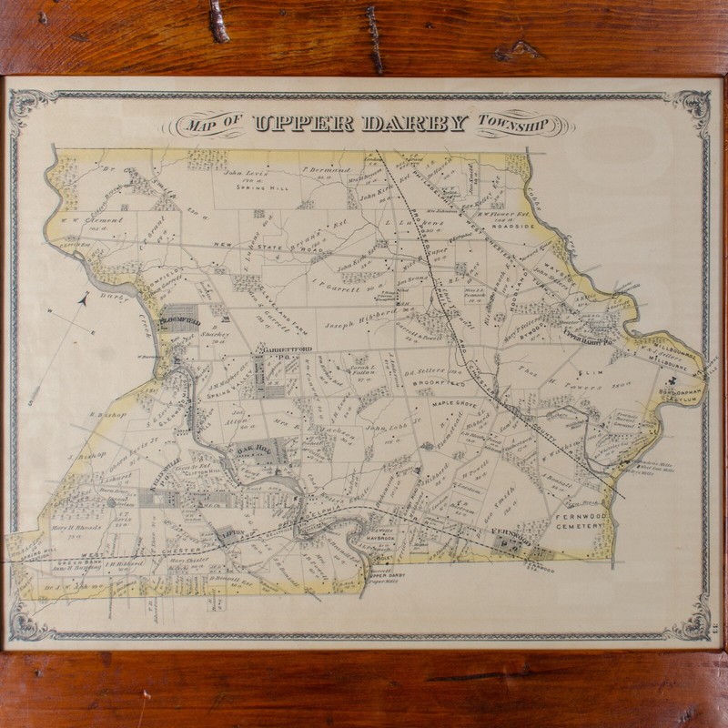 A Map of Upper Darby Township, Delaware County, Pennsylvania, c.1875 eBay