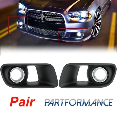 Pair Fog Light Lamp Chrome Bezel Cover Grilles For Dodge Charger SRT-8 2012-2014