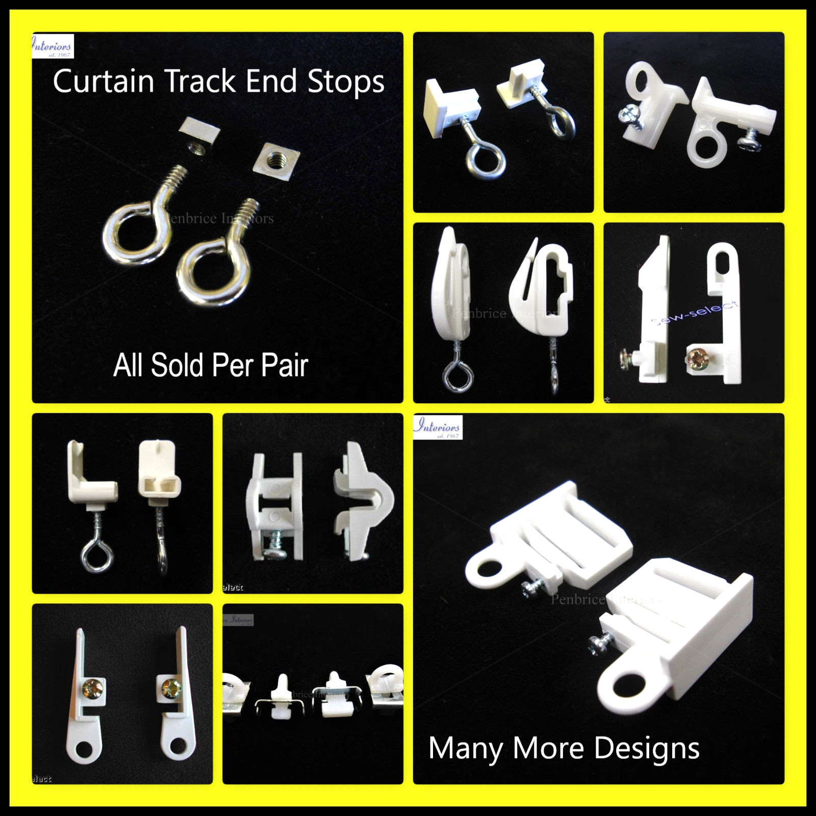 Curtain Track End Stops Rail Ends Stoppers Hooks Eye Stays