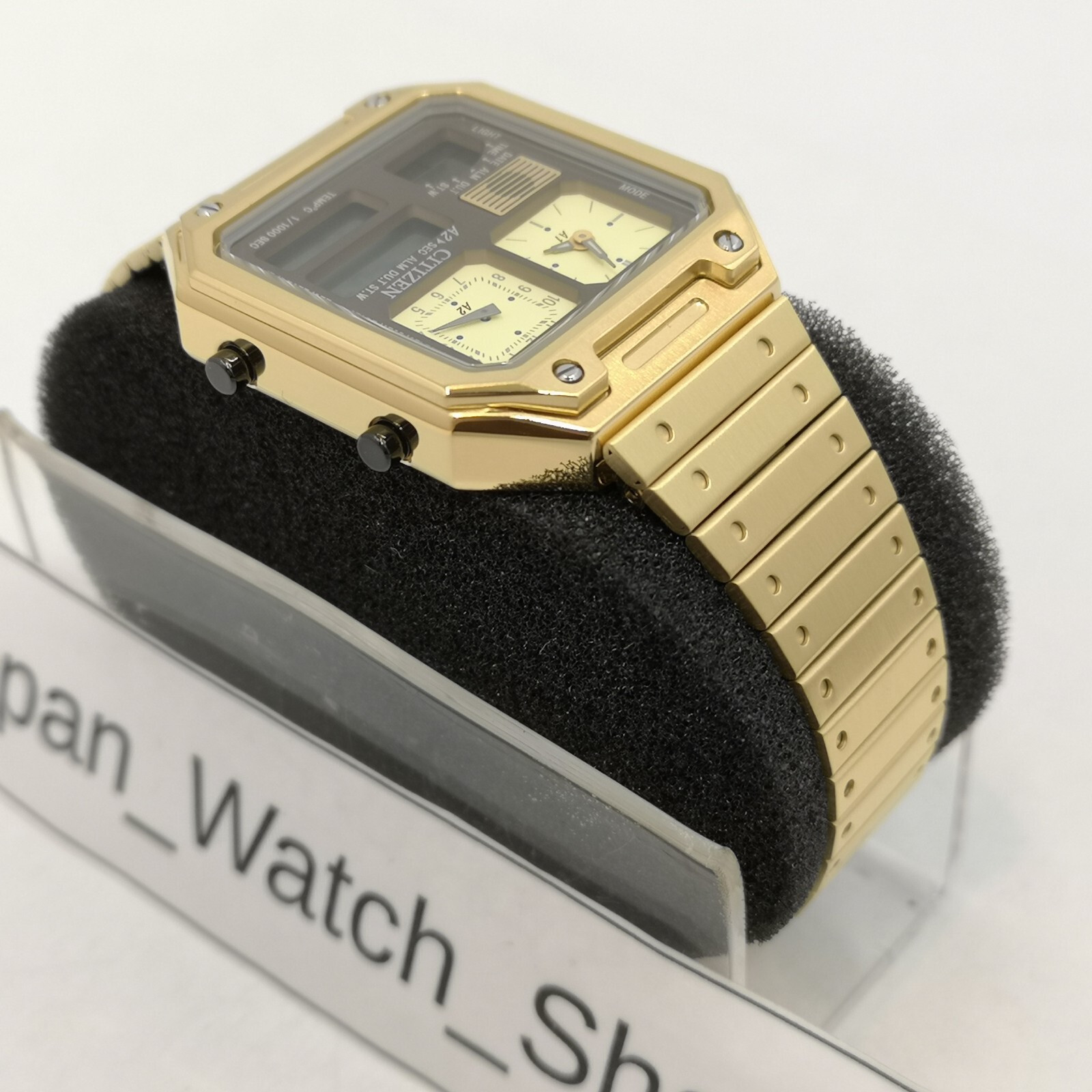 Pre-owned Citizen Record Label Jg2122-60w Gold Chronograph Men's Watch In Box