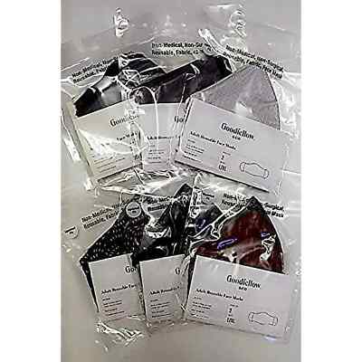 12-Pack Unisex L/XL Reusable Face Masks with Filter Pocket and Adjustable nose p