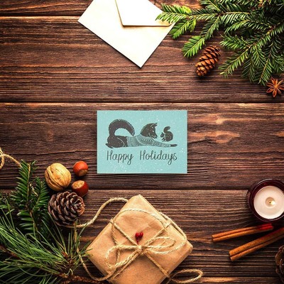 48x Christmas Cards with Envelopes, Winter Animal Blank Greeting Cards Bulk 4x6“