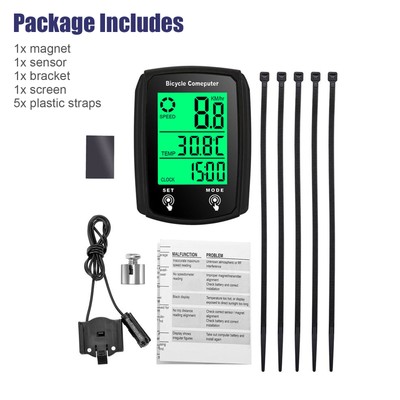 Bicycle Speedometer Cycle Digital Odometer Bike Computer Waterproof Touch Screen