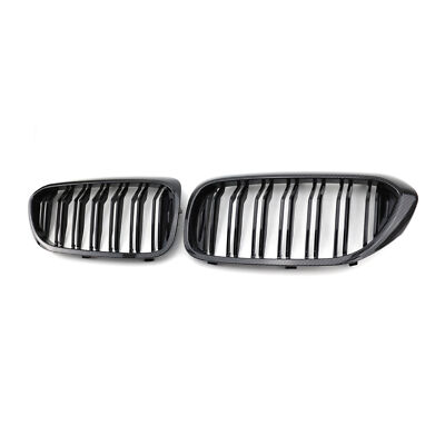 Dual Line Carbon Fiber Print Front Center Grille For 2017-2022 BMW 5 Series G30 