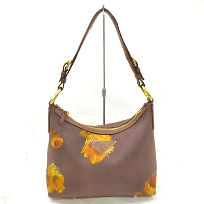 Prada Hand Bag  Brown Canvas 1288095